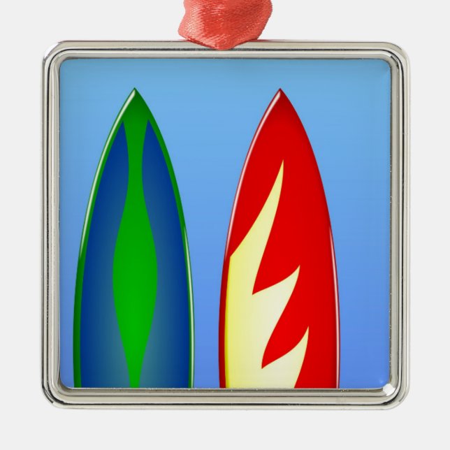 Ornement En Métal Surfboards surf rétro (Devant)