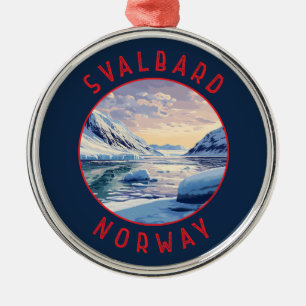 Ornement En Métal Svalbard Norvège Cercle en détresse rétro