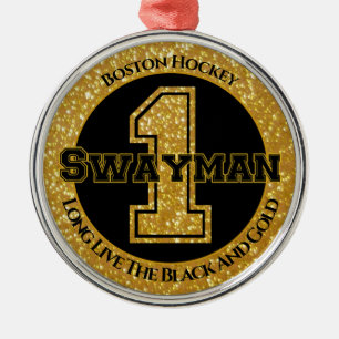 Ornement En Métal Swayman de hockey de Boston 1