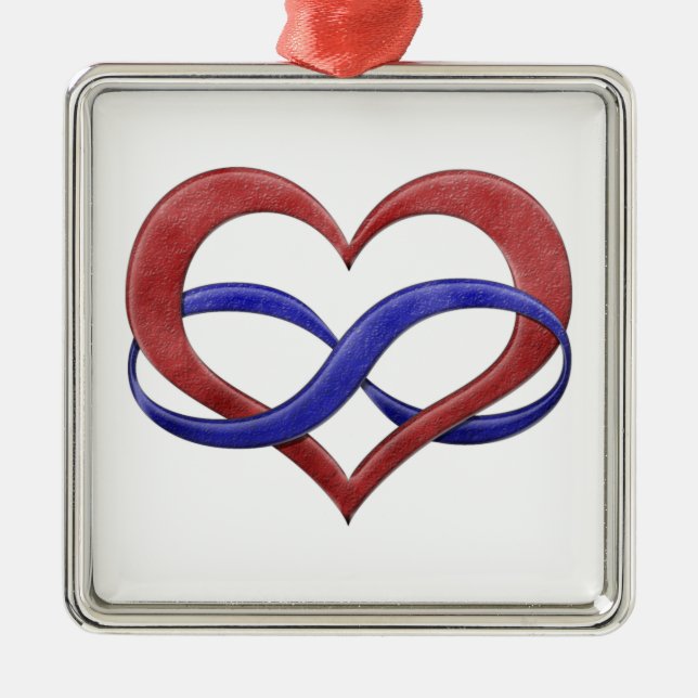 Ornement En Métal Symbole coeur infini Polyamory Fierté Drapeau Coul (Devant)