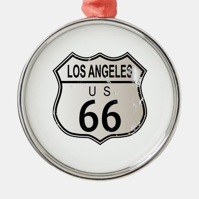 Ornement En Métal SYMBOLE DE LA ROUTE 66 DE Los Angeles (Devant)