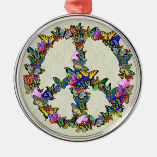 Ornement En Métal Symbole de paix de papillon