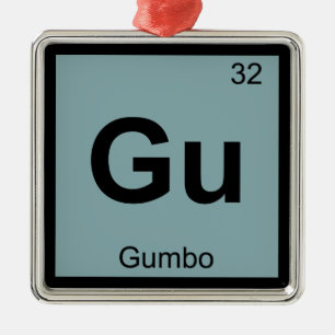 Ornement En Métal Symbole de table périodique Gu - Chimie Gumbo