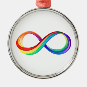 Ornement En Métal Symbole d'infinité arc-en-ciel stratifié