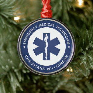 Ornement En Métal Symbole EMT personnalisé Technicien Médicale d'urg