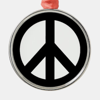 ORNEMENT EN MÉTAL SYMBOLE SYMBOLE DE LA PAIX BLANC NOIR