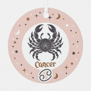 Ornement En Métal Symbole zodiaque personnalisé Cancer