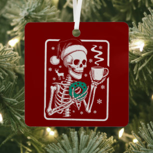 Ornement En Métal T-shirt de Noël squelette d'horreur de meurtre mon