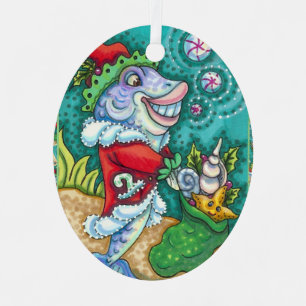 ORNEMENT EN MÉTAL TAILLES DE POISSON SANTA CLAUS, STARFISH, SAC D'ES