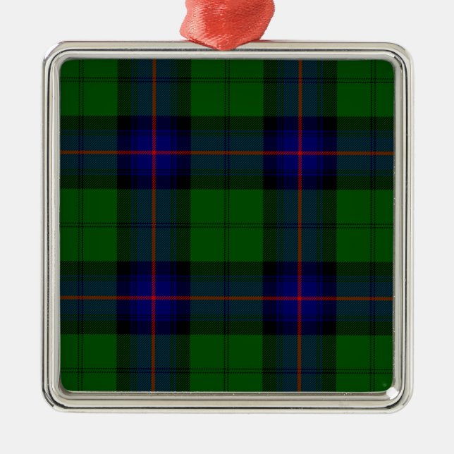 Ornement En Métal tartan Armstrong bleu et vert à carreaux (Devant)