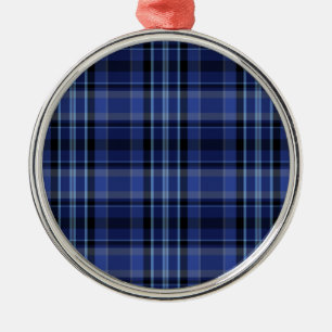 Ornement En Métal Tartan bleu de la marine