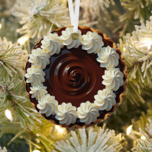 Ornement En Métal Tarte au chocolat à la pâte à tarte Noël personnal