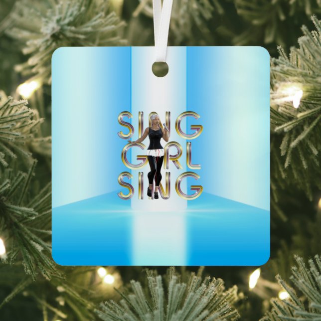 Ornement En Métal TEE chante fille chante métal ornement (Insitu)