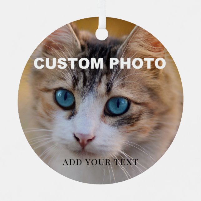 Ornement En Métal Téléchargement recto verso de la photo de votre ch (Recto)