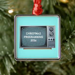 Ornement En Métal Téléviseur vintage avec écran statique