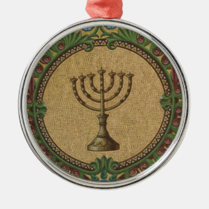 Ornement En Métal Temple antique Menorah de mosaïque