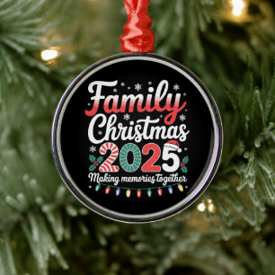Ornement En Métal Tenue de Noël assortie pour la famille 2025 Squad
