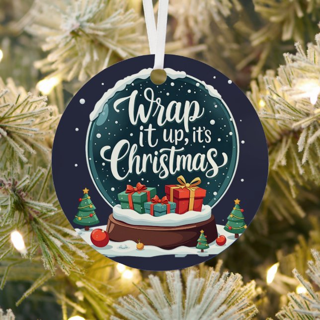 Ornement En Métal Terminer C’est Noël Snow Globe Design (Insitu)