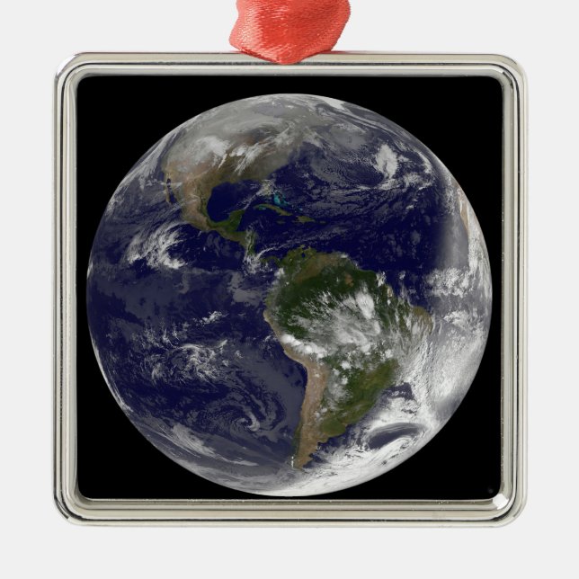 Ornement En Métal Terre entière montrant l'Amérique du Nord et l'Ame (Devant)