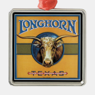 Ornement En Métal Texas Longhorn Cattle