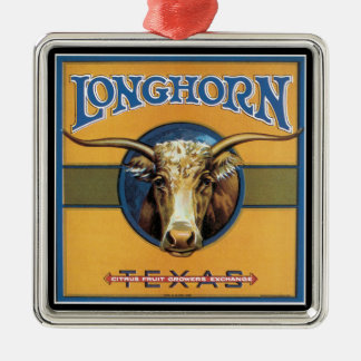 Ornement En Métal Texas Longhorn Cattle