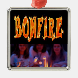 Ornement En Métal Texte du feu de feu