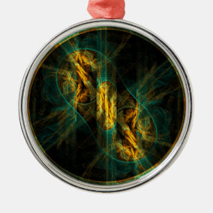 Ornement En Métal The Eye of the Jungle Abstract Art Round