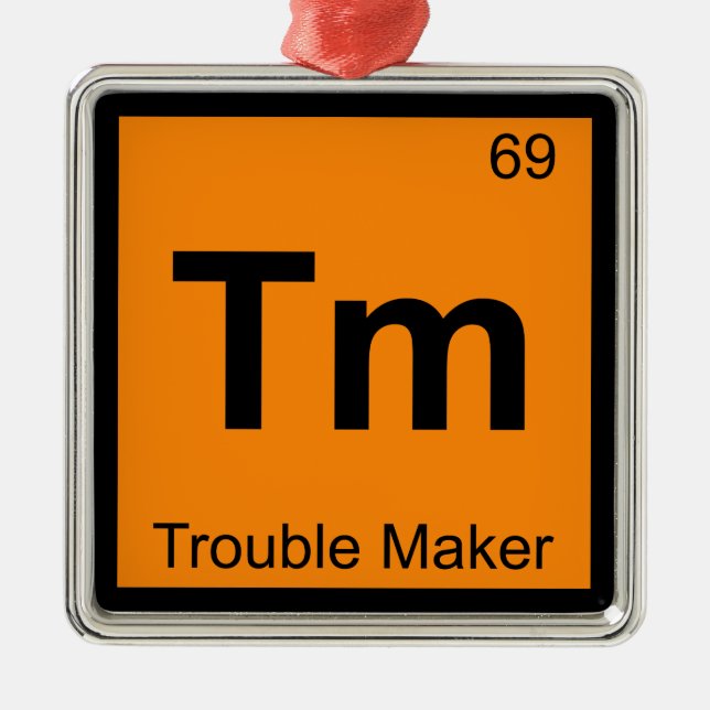 Ornement En Métal Tm - Symbole de tableau périodique de la chimie du (Devant)