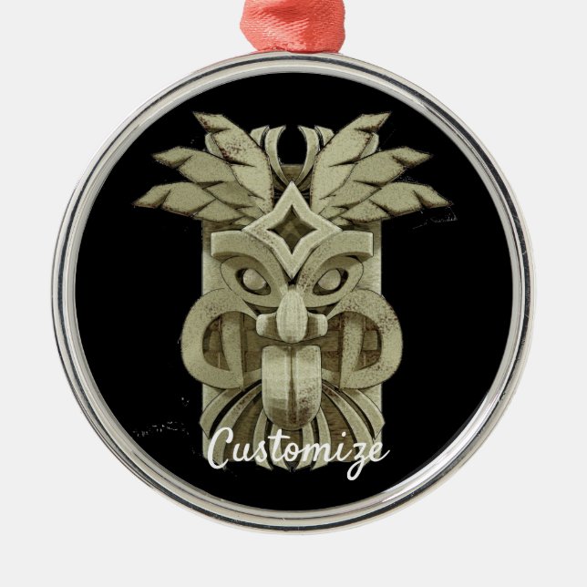 Ornement En Métal Tonnerre sculpté Tiki (Devant)