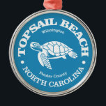Ornement En Métal Topsail Beach (tortue de mer)<br><div class="desc">Topsail Beach,  Caroline du Nord.</div>