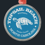 Ornement En Métal Topsail Beach (tortue de mer)<br><div class="desc">Topsail Beach,  Caroline du Nord.</div>
