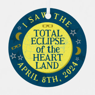 Ornement En Métal Total Éclipse Solaire 8 avril 2024 Viewer Souvenir