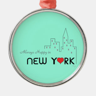 Ornement En Métal Toujours heureux à New York