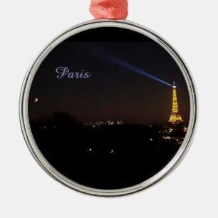 Ornement En Métal Tour Eiffel de Paris la nuit