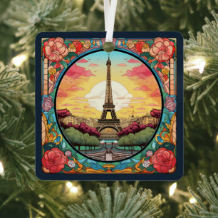 Ornement En Métal Tour Eiffel Paris Paris Floral