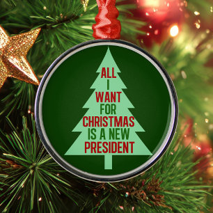 Ornement En Métal Tout ce que je veux pour Noël est un nouvel Humour