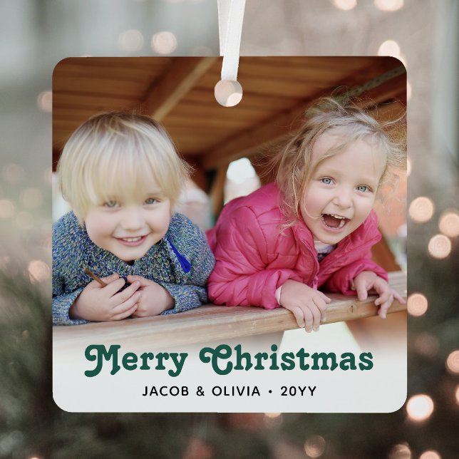 Ornement En Métal Tout Texte 2 Photo Vert Retro Typographie Simple (Créateur téléchargé)