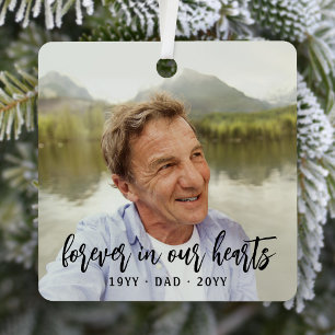 Ornement En Métal Tout Texte Mémorial 2 Photo Simple Écriture Manusc