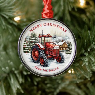 Ornement En Métal Tracteur agricole personnalisé Noël