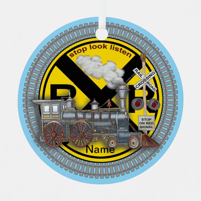 Ornement En Métal Train Crossing  (Recto)