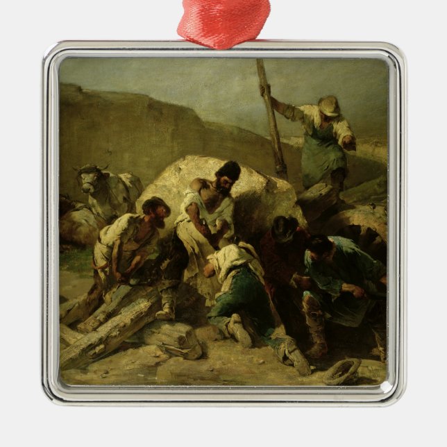 Ornement En Métal Transport des blocs de pierre (Devant)