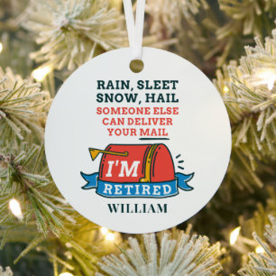 Ornement En Métal Travailleur postal à la retraite Garder Mailman à