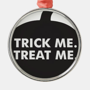 Ornement En Métal Trick Me Traite, Blanc Noir