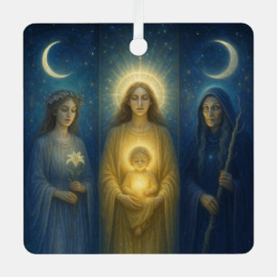 Ornement En Métal Triptyque Divin Féminin