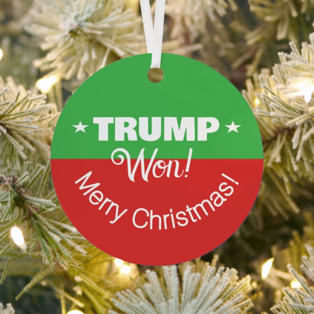 Ornement En Métal TRUMP A GAGNÉ ! Joyeux Noël (Insitu)