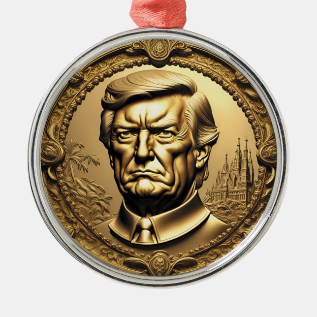 Ornement En Métal TRUMP CGI Collectif Gold Art-Coin Doubloon (Devant)