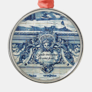 Ornement En Métal Tuiles murales portugaises bleues et blanches avec