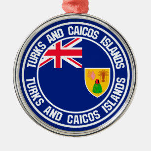 Ornement En Métal Turks and Caicos Islands Round Emblem