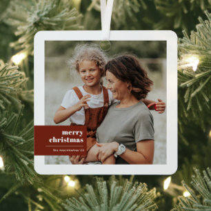 Ornement En Métal Typographie moderne Couleur Bloc photo Noël