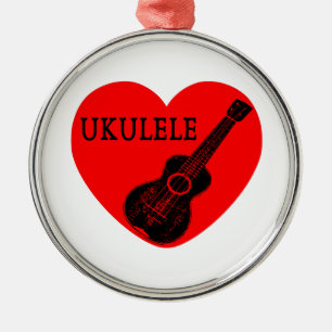 Ornement En Métal Ukulele Love
